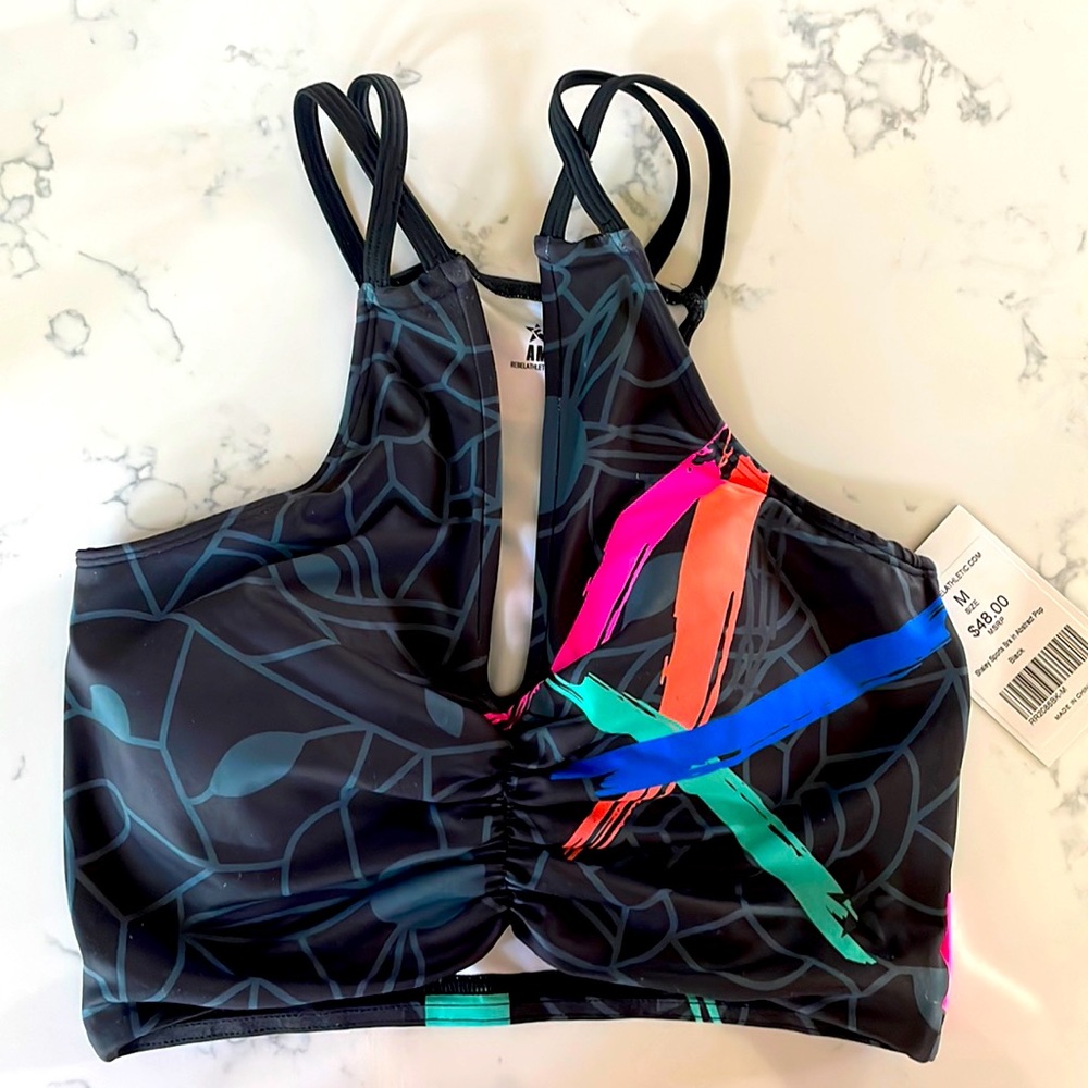 Rebel Athletic Shapley Sports Bra in Abstract Pop. Size Adult Medium